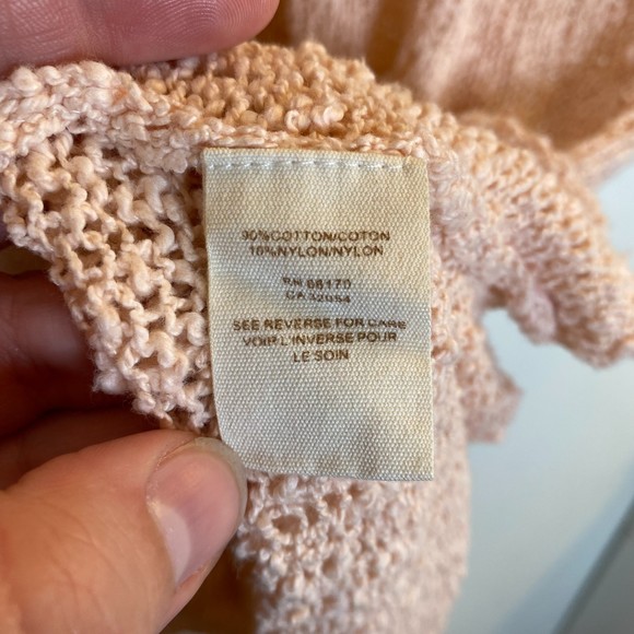 Free People Pink Oversized Open Knit Tunic Dress, Short Sleeves, Size Small - Picture 8 of 8